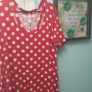 Red and white polka dot tunic/dress